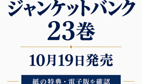 ジャンケットバンク23巻は10月19日発売。紙の特典と電子版を確認